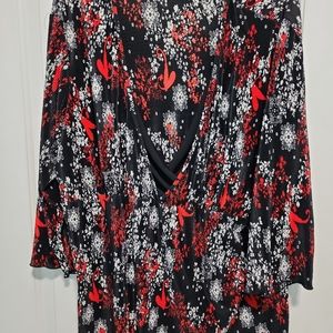 Christopher & Banks.red and black top Sz 2X